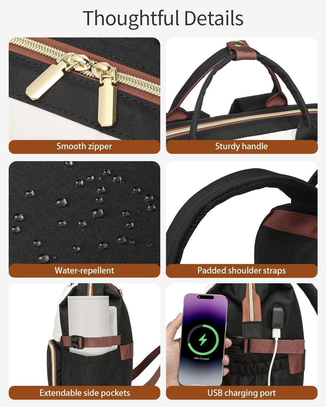 VANKANY Bolsa de libros para mujer, mochila para laptop, bolsas de...