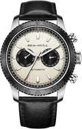 SEA-GULL Relojes mecánicos para hombre, GMT con calendario dual, diseño ojo de panda, reloj de pulsera automático, Seagull ST2502, taquímetro, luminoso, 6177
