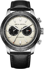 SEA-GULL Relojes mecánicos para hombre, GMT con calendario dual, diseño ojo de panda, reloj de pulsera automático, Seagull ST2502, taquímetro, luminoso, 6177