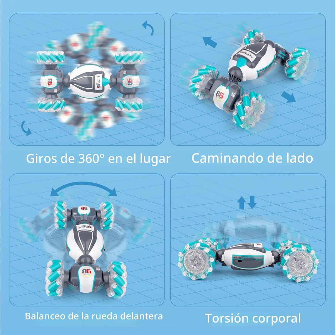 Juguete de auto de acrobacias RC con detección de gestos para niños...