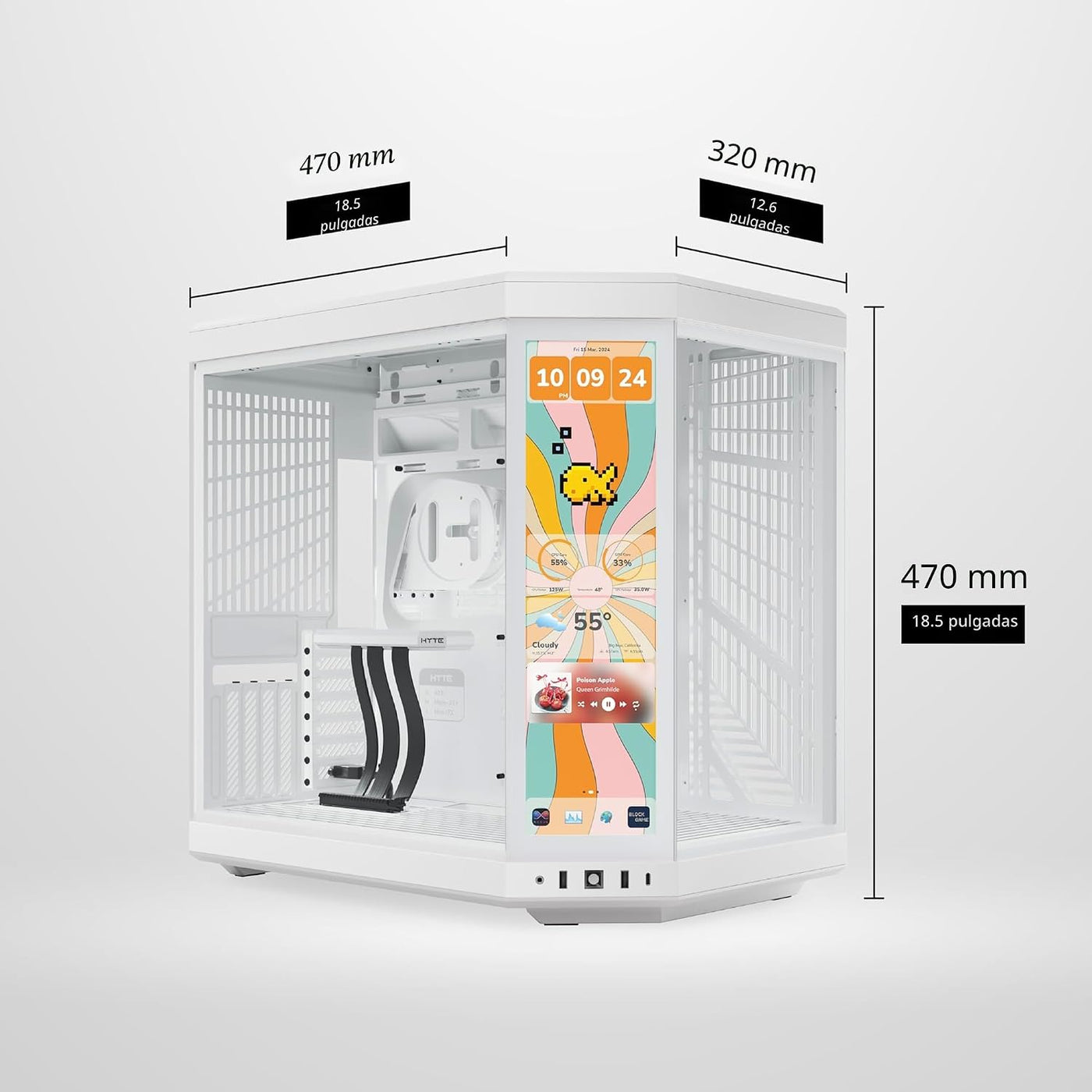 Hyte Y70 Touch Infinite Dual Chamber ATX Mid Tower - Carcasa estéti...