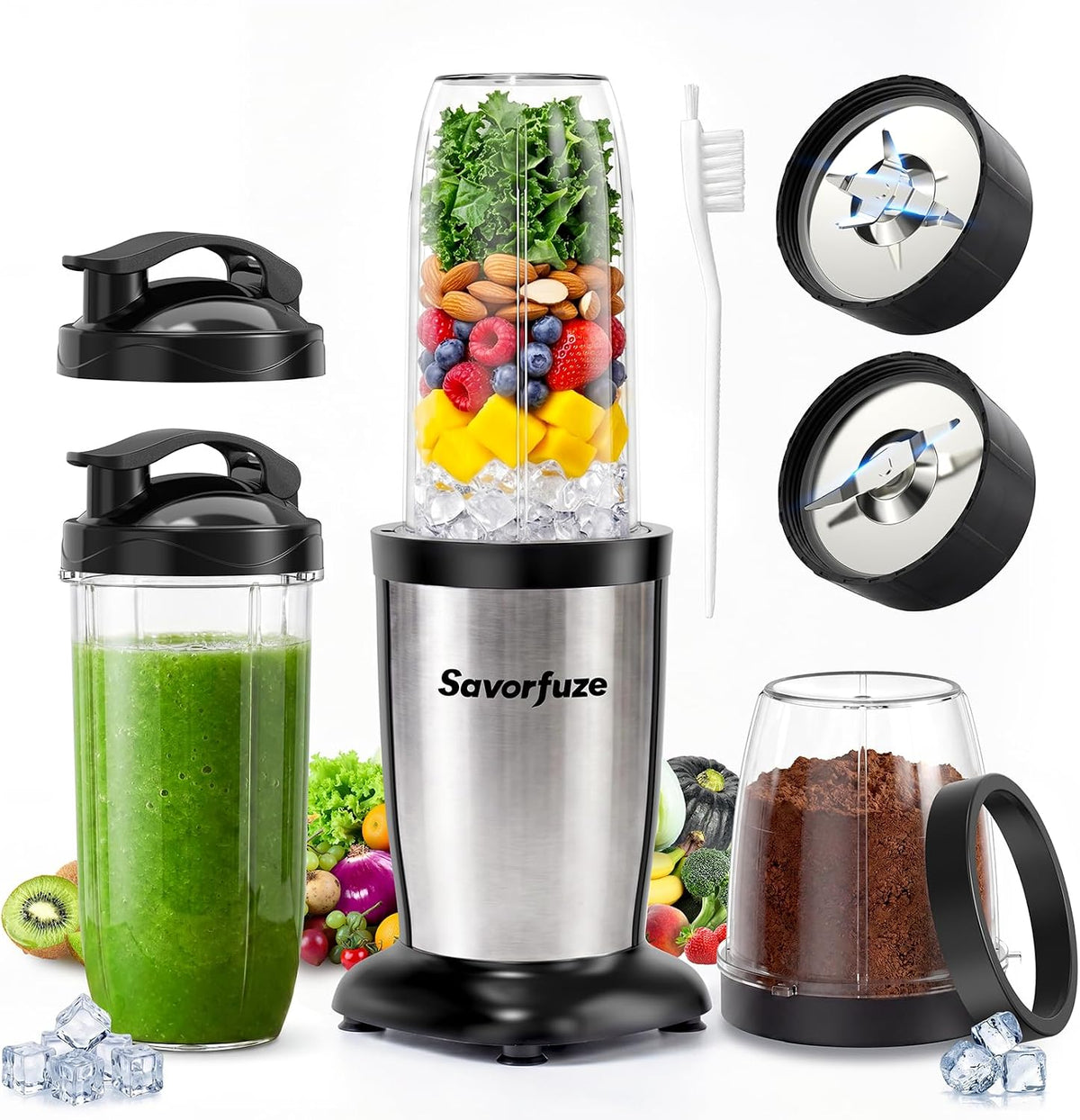Smoothie Blender Grinder Combo, Licuadora de mostrador para smoothies y batidos