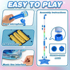 Kids Guitar y Microphone Set, Toddler Musical Instrument Toy, Blue