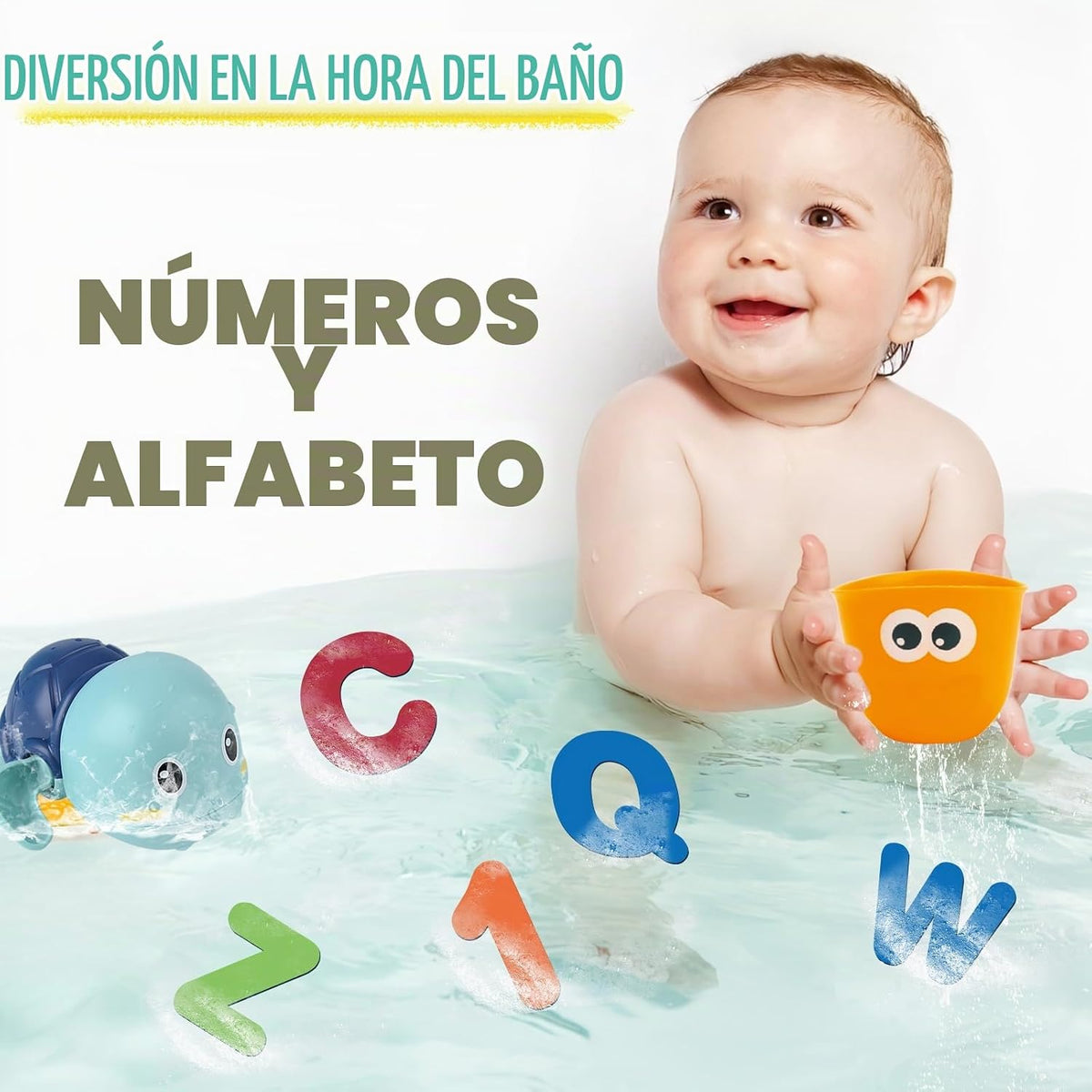LZZAPJ Juguetes de baño para bebés de 1 a 3 años, juguete de bañera para niños con 36 letras y números de espuma para el baño, juegos de pesca con red de pescar, juguete de piscina con bolsa de