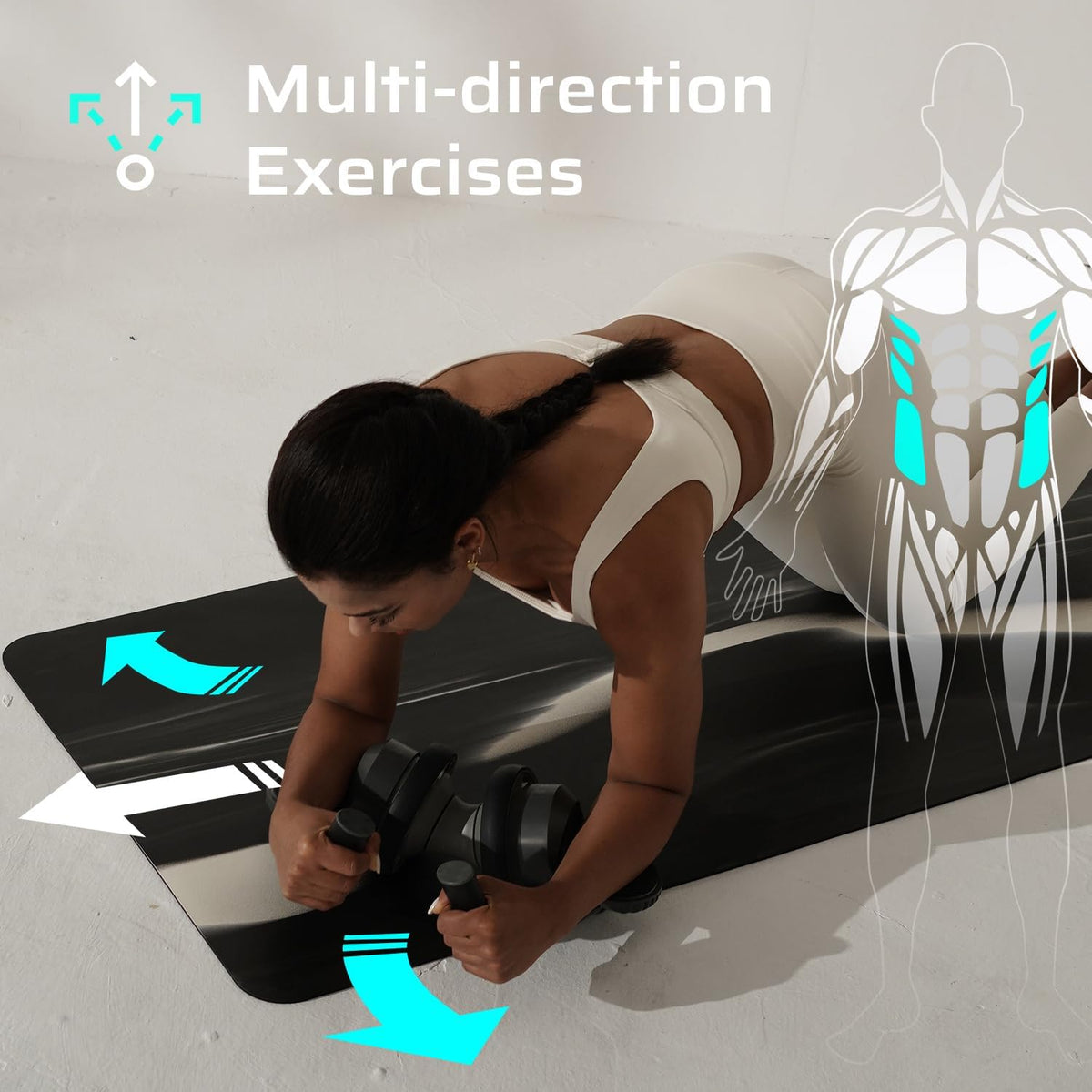 BERTER Ab Roller Wheel Entrenador Abdominal Rodillo de ejercicio para hogar y gimnasio para hombres y mujeres