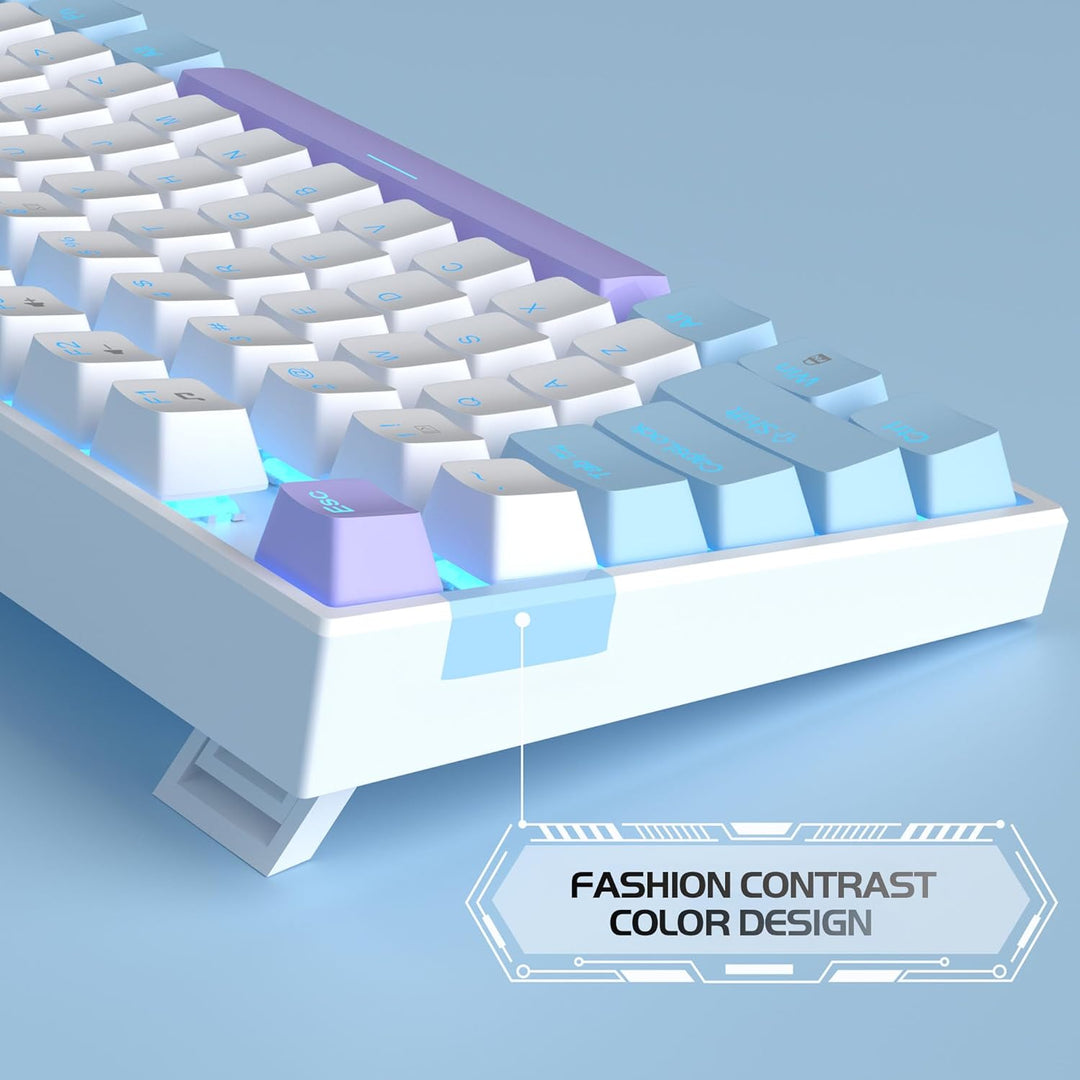 MageGee Teclado mecánico 75% para juegos, interruptor rojo, retroil...