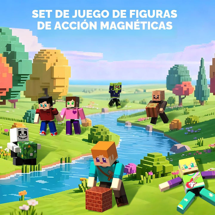 Magneverse Juego de 20 Piezas de Figuras de Acción Magnéticas - Blo...