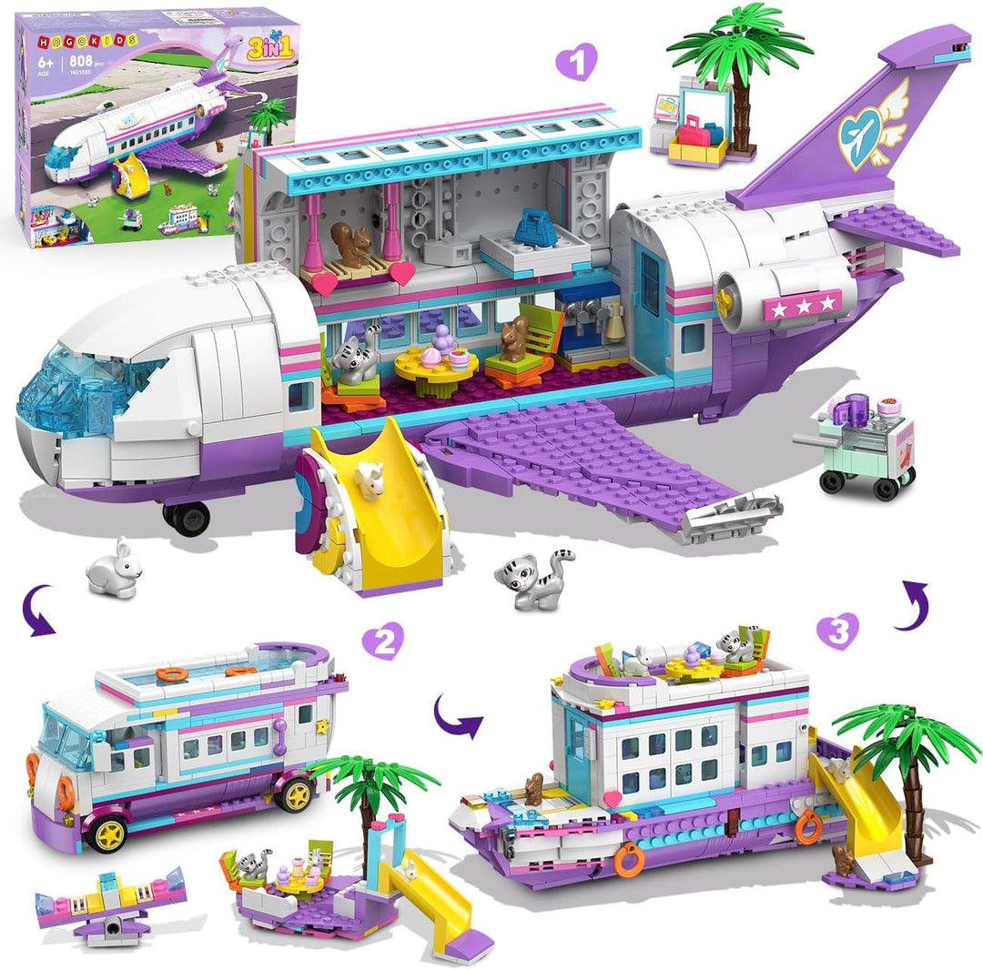 HOGOKIDS Juego de juguetes de construcción de aviones 3 en