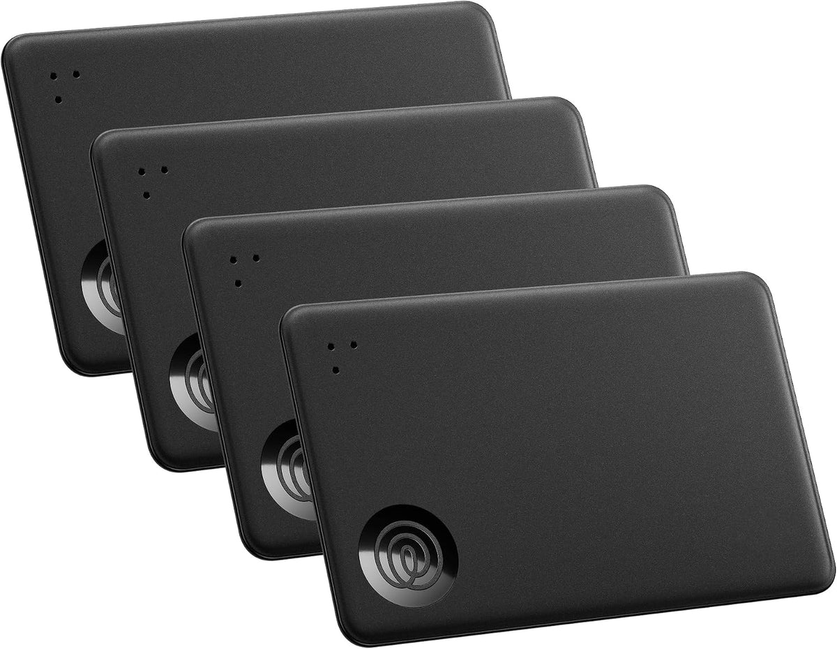 Life360 Tile Slim Bundle - Buscador de billeteras, rastreador Bluetooth y localizador de artículos para etiquetas de equipaje, pasaportes y más. Compatible con iOS y Android. Buscador de teléfonos. Paquete de 4 (negro)
