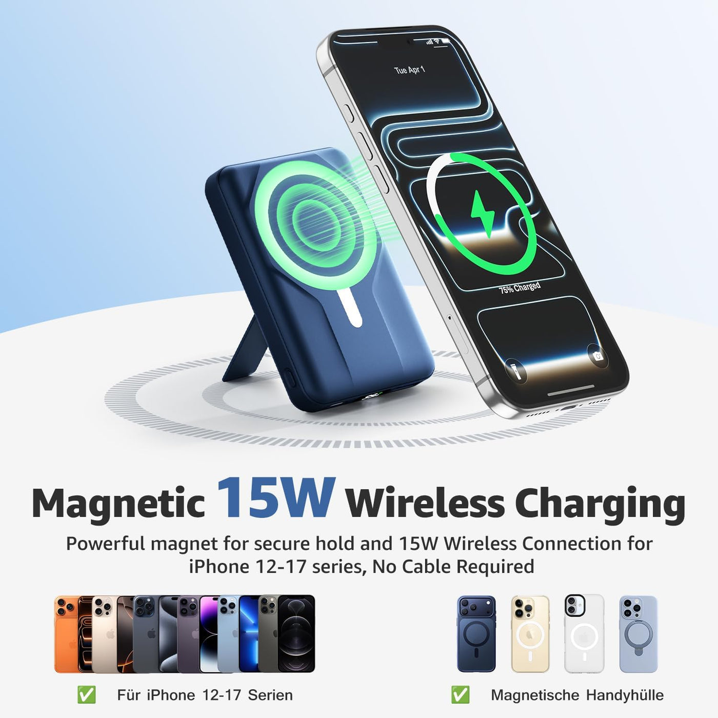 Azmuth Banco de energía magnético, 10000 mAh para batería MagSafe,...