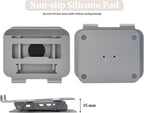 Soporte ergonómico para laptop, diseño ergonómico y ángulo ajustable, plegable para laptops, portátiles de hasta 17.3 pulgadas (plateado)