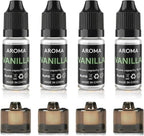Recambio de aceite aromático de vainilla, 4 x 0.3 fl oz, grado