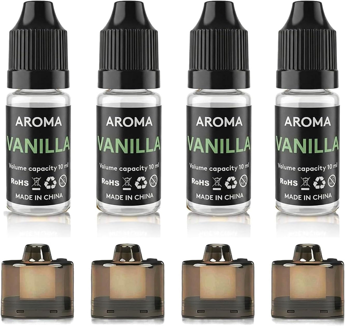 Recambio de aceite aromático de vainilla, 4 x 0.3 fl oz, grado