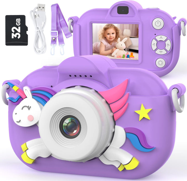 MAVOKIS Cámara digital para niños de 3 a 8 años, cámara 1080P para...