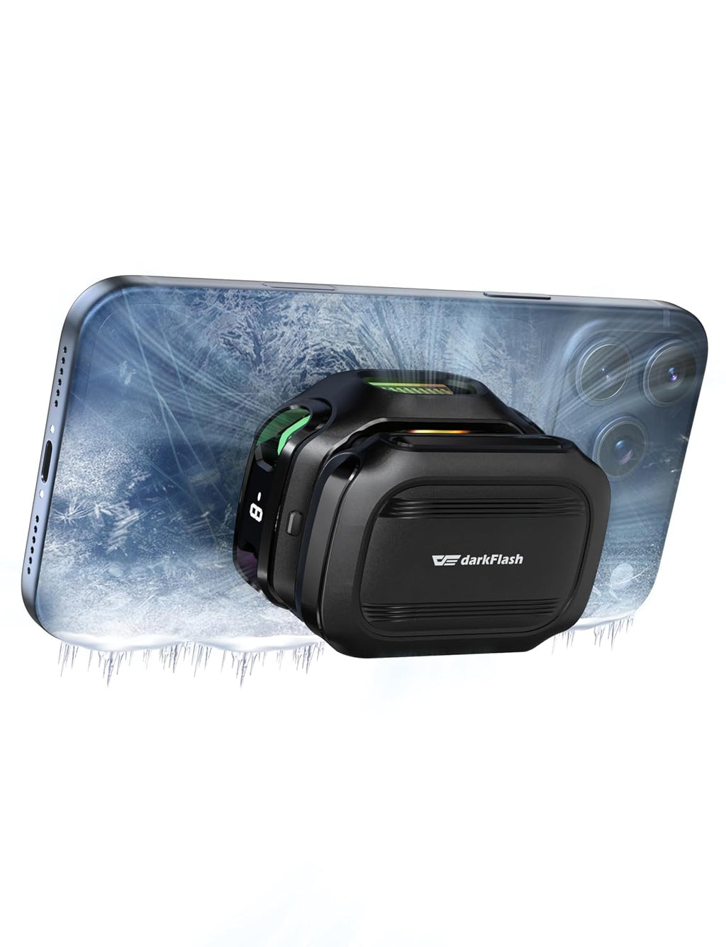 darkFlash Enfriador magnético de teléfono celular para juegos, ventilador de refrigeración portátil con batería recargable, radiador de teléfono con luz RGB, compatible con iPhone/Samsung/Android/iPad/Tablet (DK-GT)