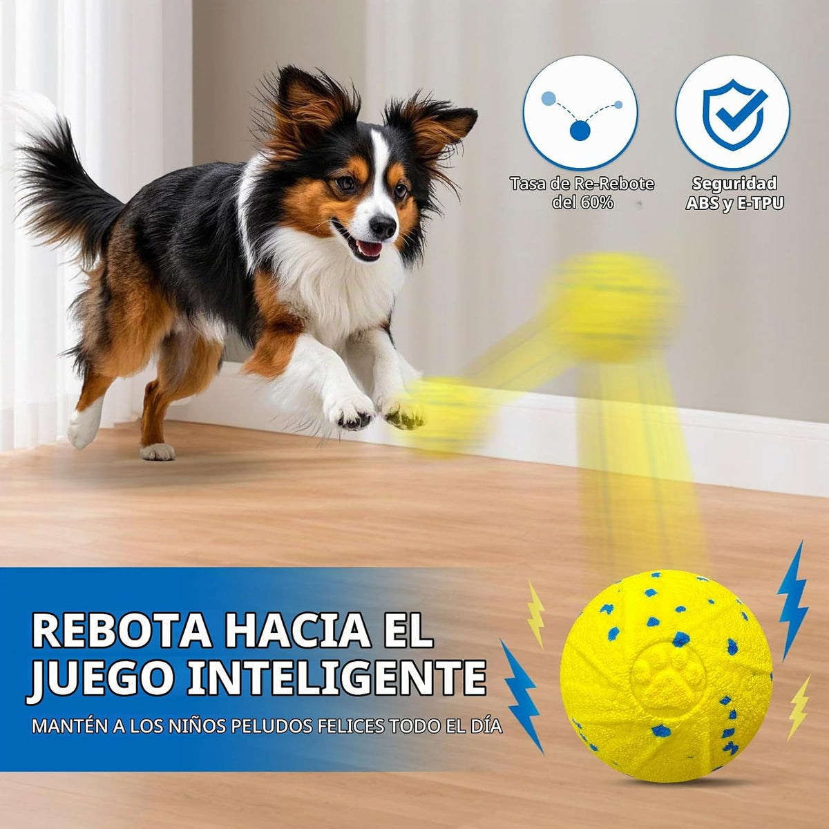 Dolita Juguete interactivo para perros con control remoto, 3 modos, bola vibradora, bola de perro que rebota, bola rodante automática inteligente, material E-TPU para perros grandes/medianos
