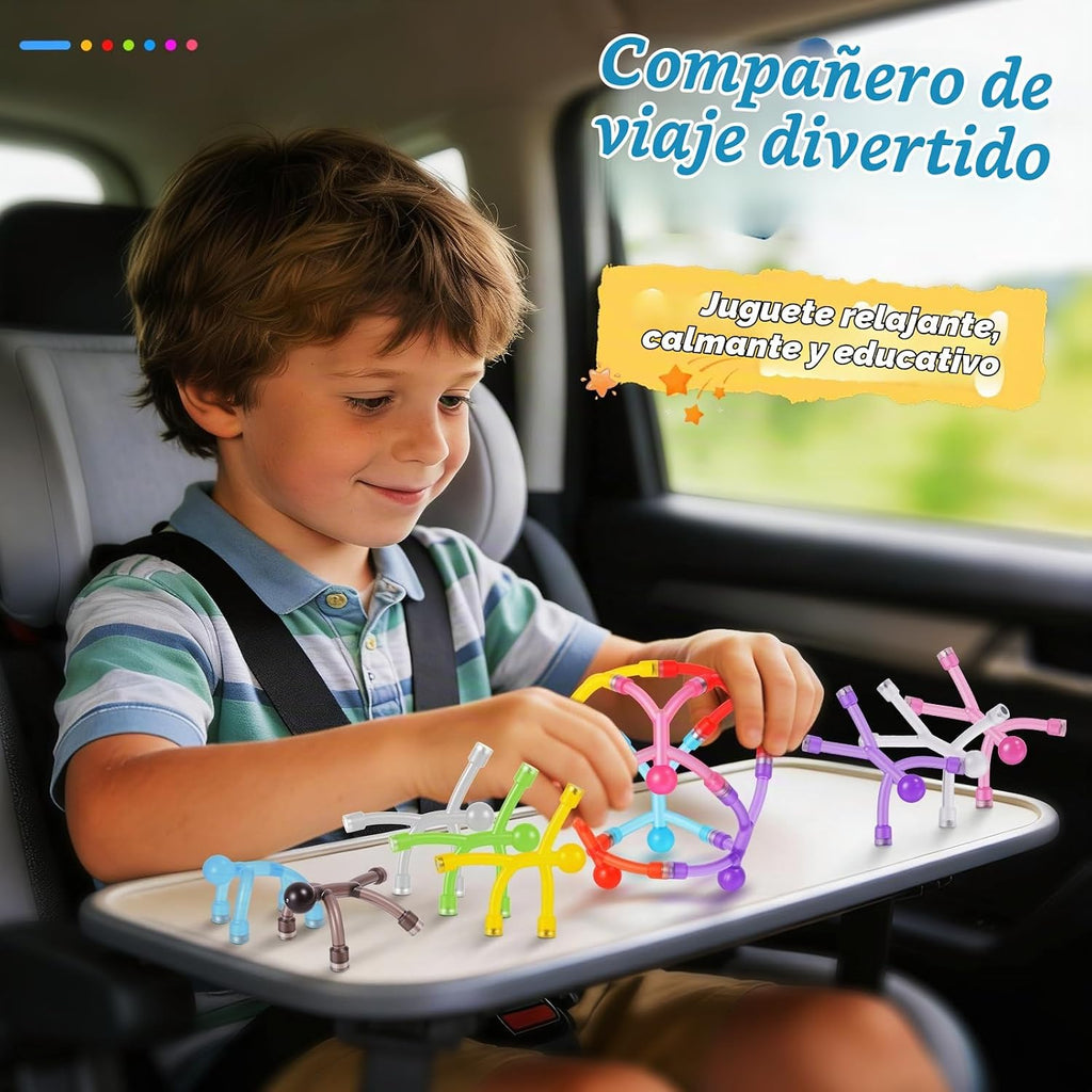 Juego de 20 figuras magnéticas para hombre con caja de almacenamiento de metal, juguetes portátiles para niños, viajes, actividades de viaje por carretera, automóvil en avión, juegos educativos para