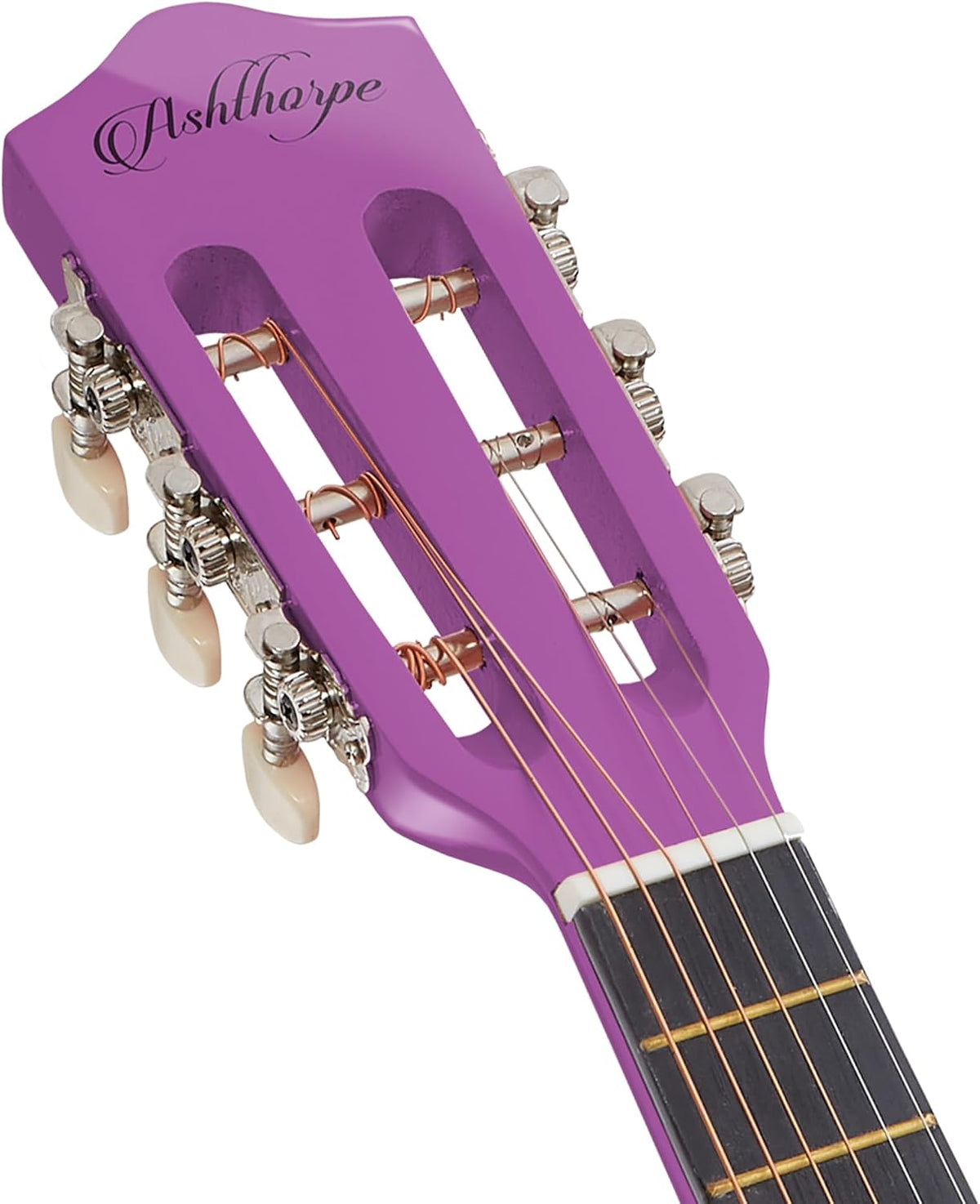 Ashthorpe Guitarra acústica infantil de 30 pulgadas (púrpura), kit de inicio para principiantes con bolsa de concierto, cuerdas adicionales, correa, púas y lecciones