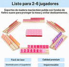 Rummy Cube Edición para 6 jugadores con 6 estantes de madera, 160