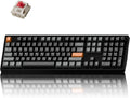 Keychron P6 Ultra Teclado Mecánico Inalámbrico de Aluminio tamaño completo, Tasa de sondeo 8K, 2.4 GHz/Bluetooth/Con cable, RGB personalizable, Hot-Swappable con Switch Silk POM Red para Mac Windows Linux - Negro