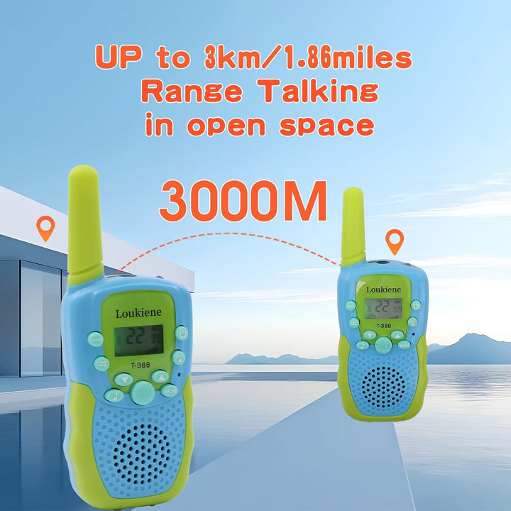 LOUKIENE Walkie Talkies para niños de 22 canales de radio de 2 vías...