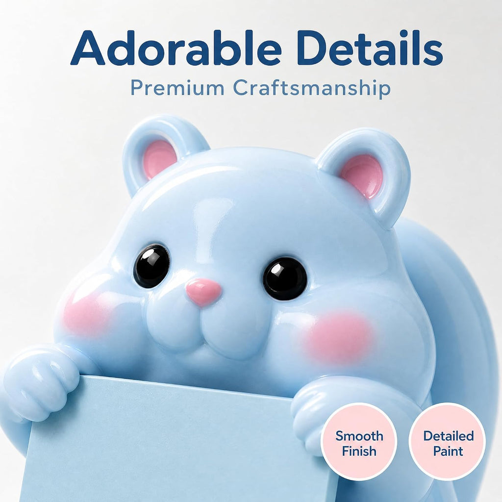 Dispensador de notas adhesivas de 4.7 pulgadas de altura con capacidad para notas adhesivas de 3 x 3 pulgadas, incluye 100 notas adhesivas para oficina, sostiene suministros de escritorio escolar y de