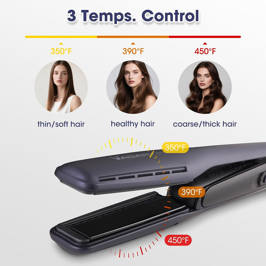 VAGARY Plancha de cabello - Plancha de aire profesional, secado rec...