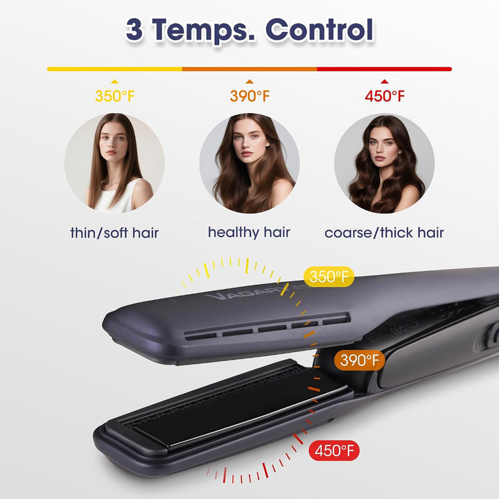 VAGARY Plancha de cabello - Plancha de aire profesional, secado rec...