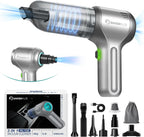 Aspiradora de Coche SakerPlus - Aspiradora de Mano Inalámbrica para Coches con Mejor Succión, Motor Sin Escobillas 12000PA de Máxima Potencia, Mini Aspiradora Portátil 3 en 1 Inalámbrica para Hogar