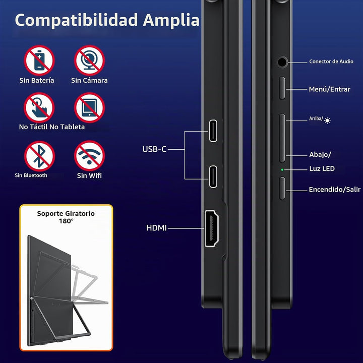 VisionOwl Monitor portátil grande de 23.8 pulgadas 2K QHD con tasa...