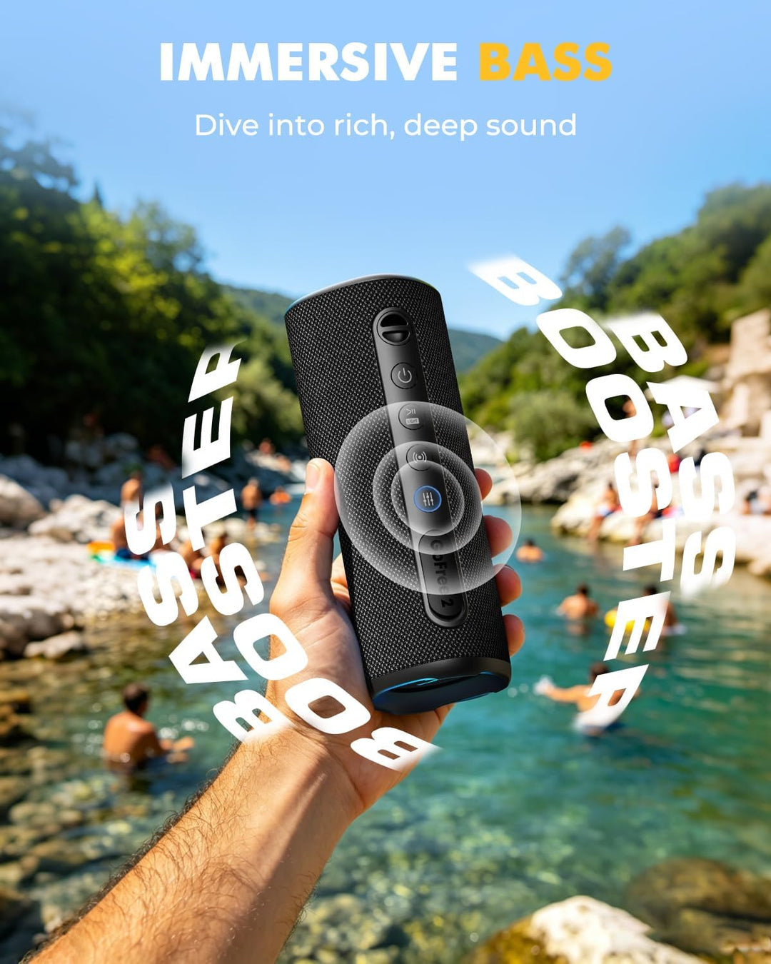 Altavoz Bluetooth inalámbrico portátil, altavoz impermeable IP67 pa...