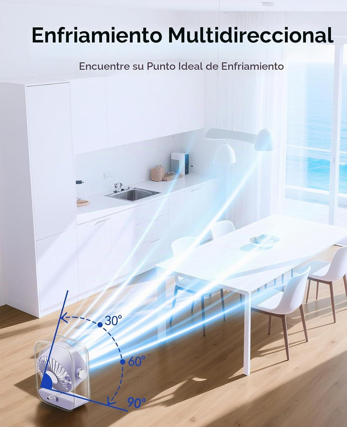 KIMMOO Ventilador de escritorio USB, ventilador de mesa silencioso...