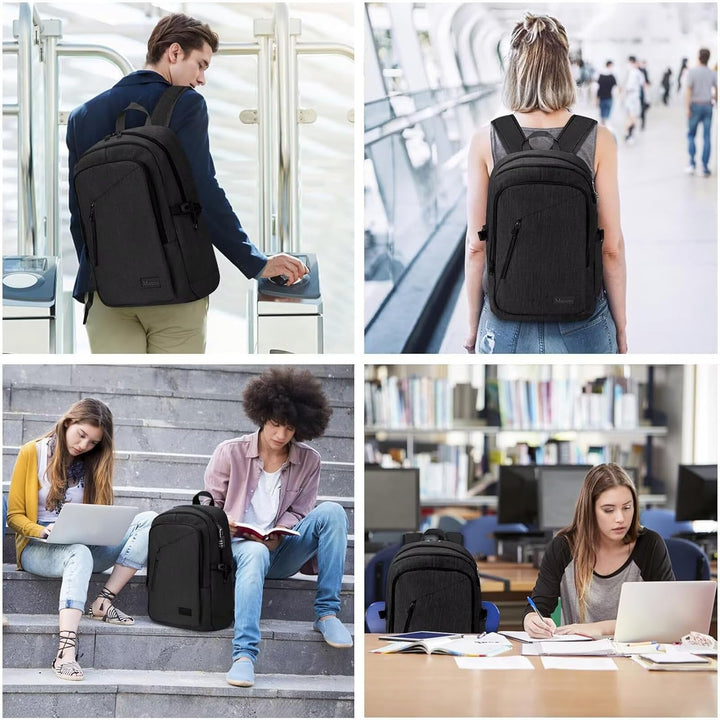 Mancro Mochila para laptop de viaje de negocios, bolsa delgada anti...