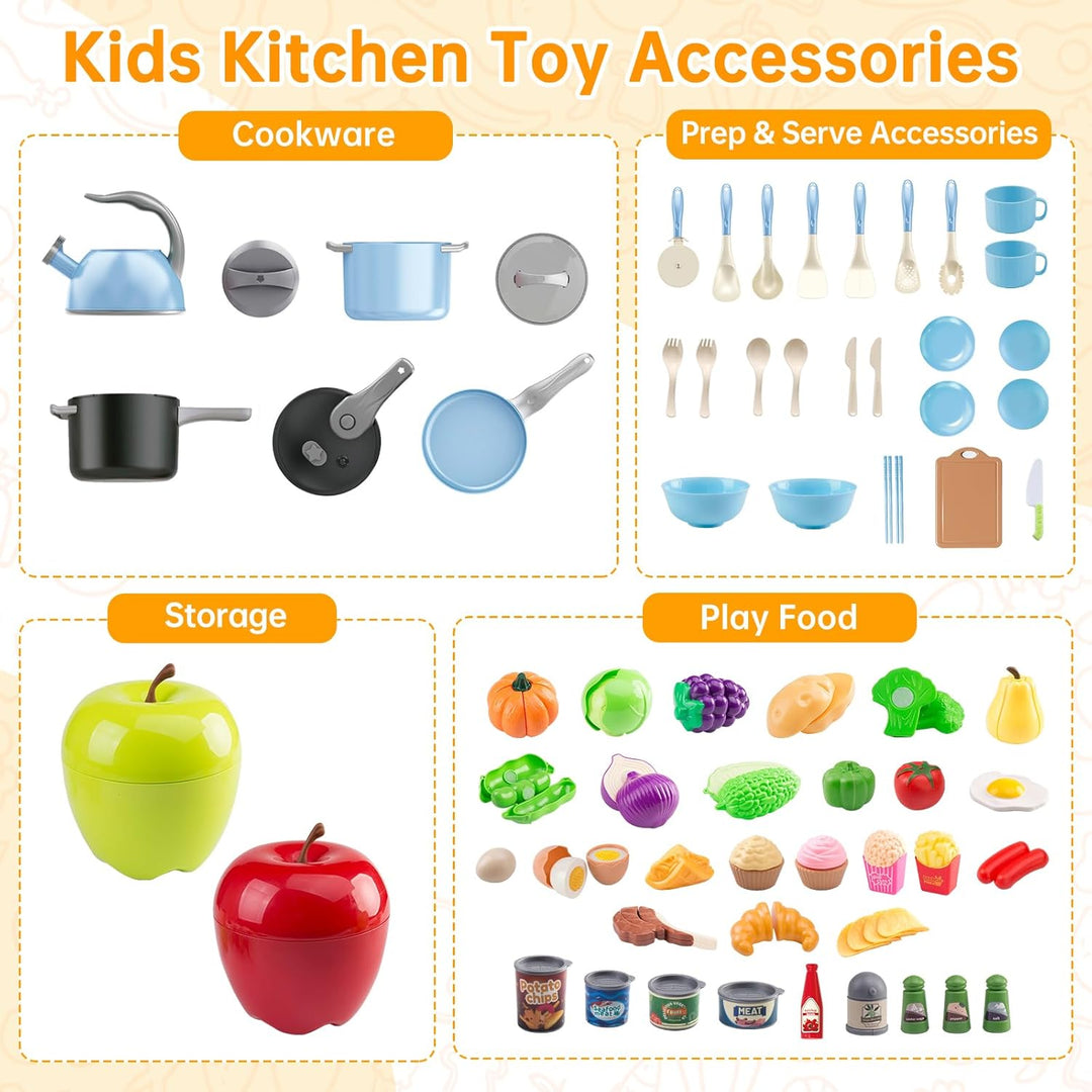 100 piezas de juego de cocina, ollas, sartenes, utensilios de cocin...
