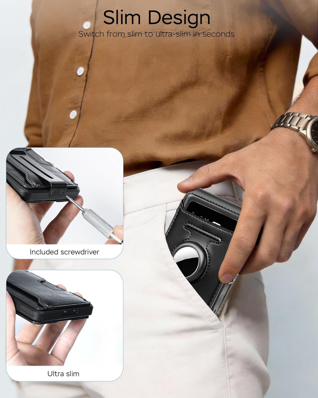 Vast Scenery Cartera RFID para hombre con soporte AirTag \u2013 Sop...