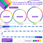 Silipull El juego de 8 piezas de aro de juguete y cuerda de saltar para niños incluye 4 cuerdas de saltar y 4 aros desmontables de tamaño de peso para gimnasia, equipo de regalo de ejercicio