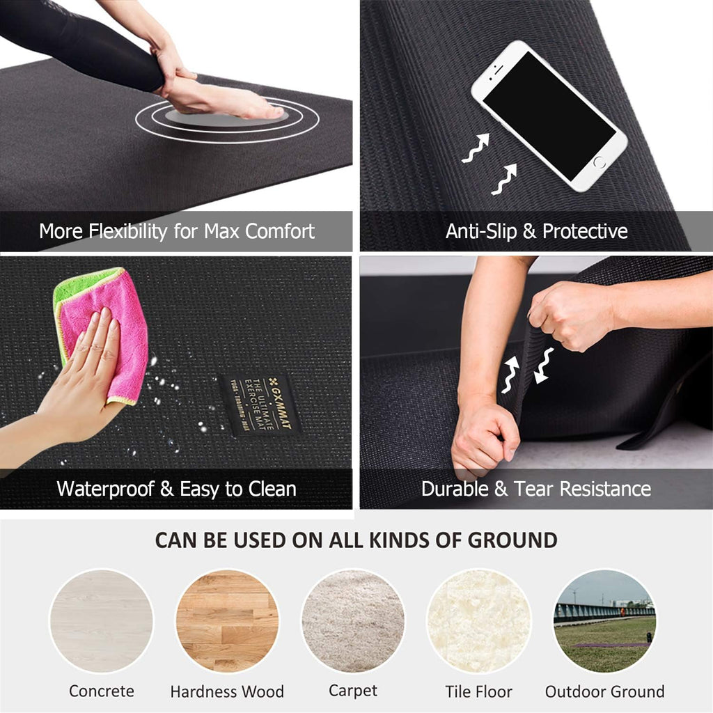 GXMMAT Gran Colchoneta de Yoga 12'x6'/10'x6'/6'x8' (7mm)