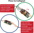 BRIO World Puente colapsable para set de trenes de madera - Accesorio de 3 piezas - Certificado FSC - Compatible con BRIO Railway y sets de vías de tren - Fomenta la creatividad divertida - Para niños
