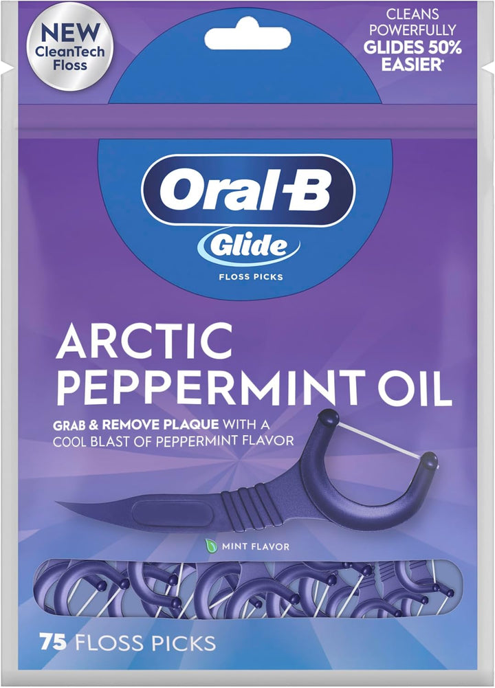 Oral-B Glide Arctic Peppermint Oil Palillos de hilo dental, menta,...