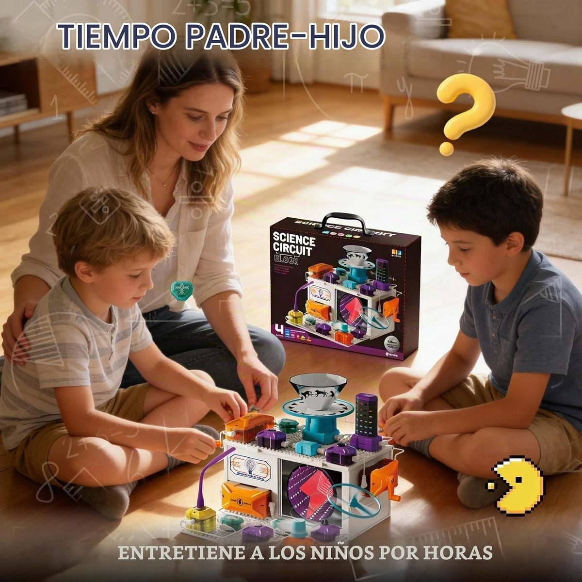 Kit de electrónica STEM para niños de 3 años, 45 piezas de circuito