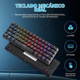 Gaozen Teclado mecánico 60% con cable para juegos, retroiluminado R...