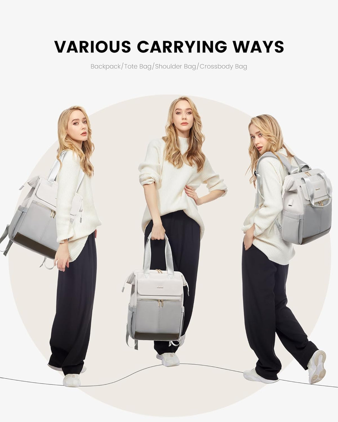 LOVEVOOK Mochila para laptop para mujeres, mochila de trabajo conve...