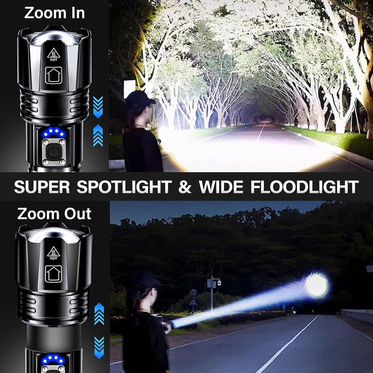 Lámpara AKNEAR Linterna LED recargable de alta luminosidad súper brillante