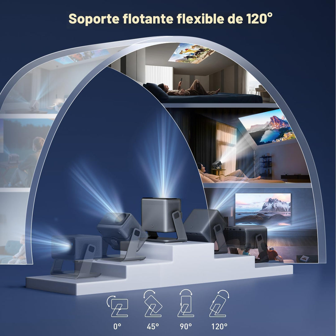 GooDee Proyector de video con WiFi y Bluetooth, proyector portátil...