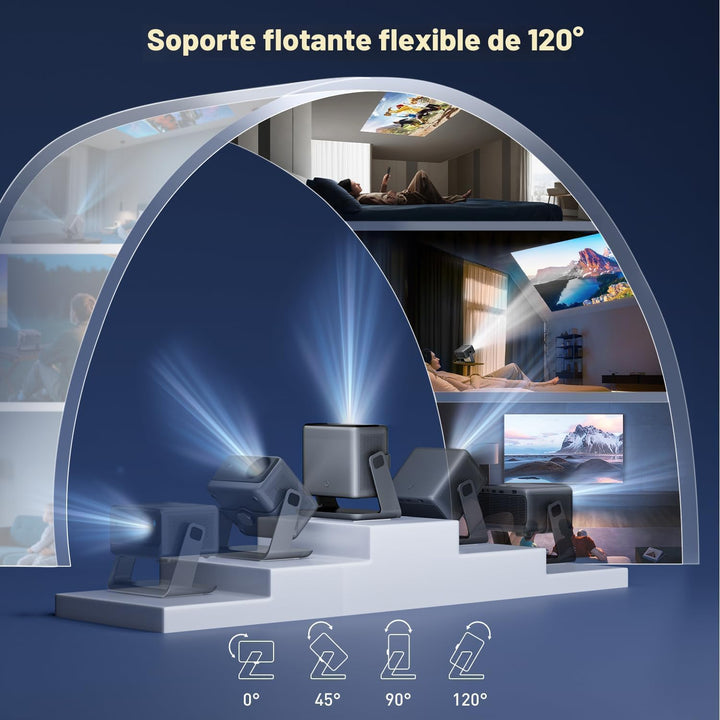 GooDee Proyector de video con WiFi y Bluetooth, proyector portátil...