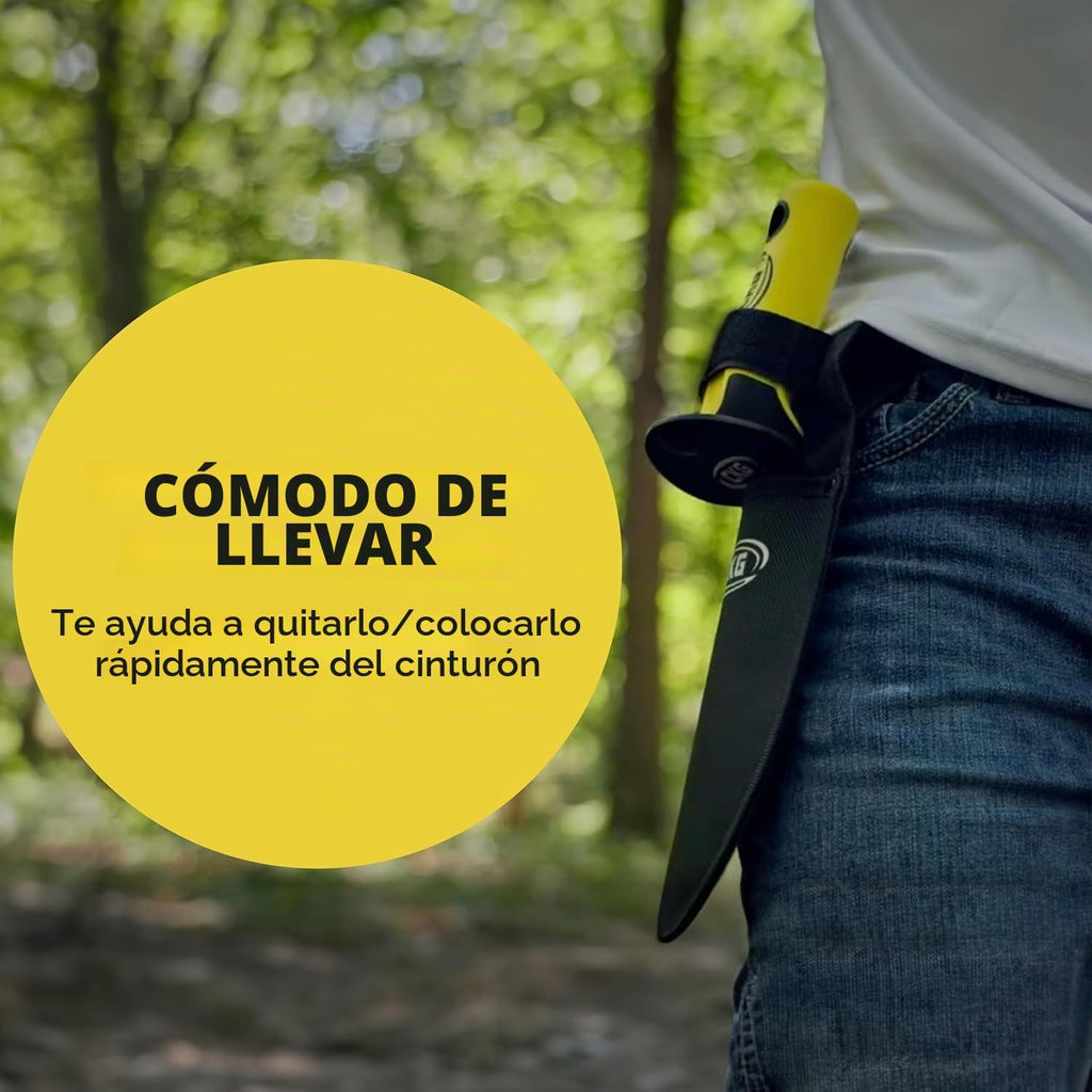 Pala detector de metales, herramienta de excavación de doble borde dentado resistente, con cuchillo para jardinería, caza, campamento, deshierbe, plantación y búsqueda de tesoros, color negro