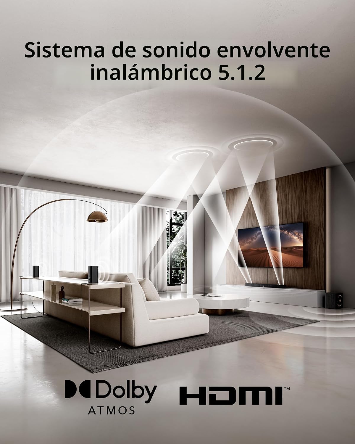ULTIMEA Skywave X40 5.1.2ch Sound Bar para TV inteligente, Sistema de sonido envolvente