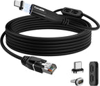 Cable USB C a Ethernet de 6 pies, cable magnético USB tipo C a RJ45