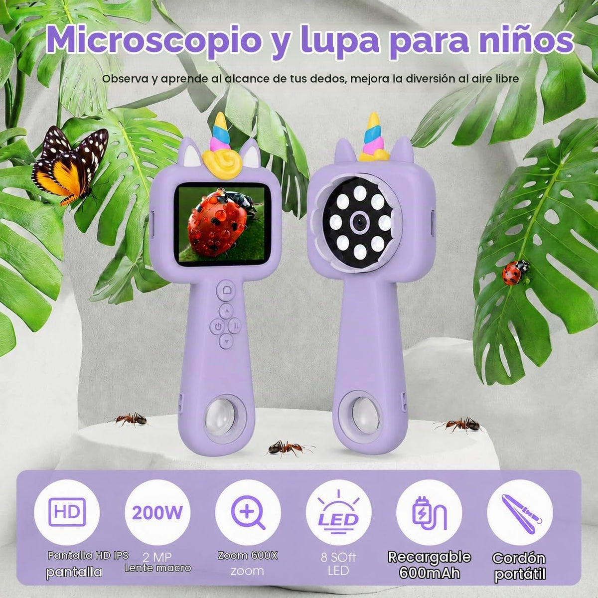 2,4" microscopio de los niños de la pantalla, microscopio