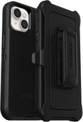 OtterBox Funda para iPhone 14 y iPhone 13 Defender Series - Negro, resistente y duradera, con protección de puerto, incluye soporte de clip para funda